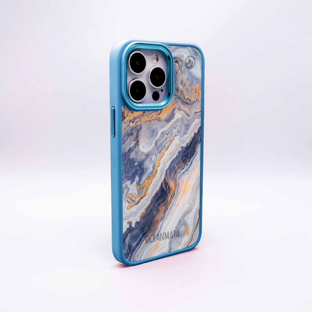 iPhone 11 Hülle - marmor blau - "BlueMarble" - nachhaltig