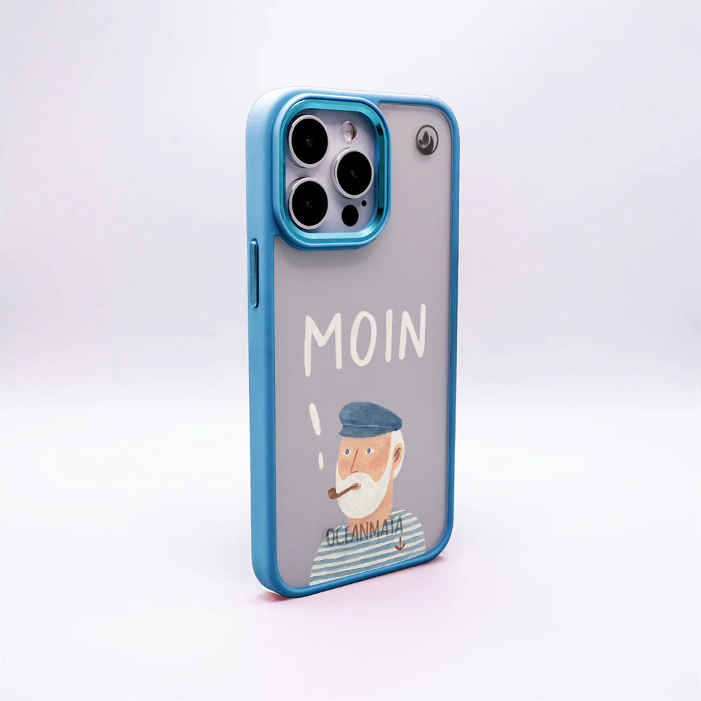 iPhone 15 pro Hülle - Moin blau - "Ostfriese" - nachhaltig