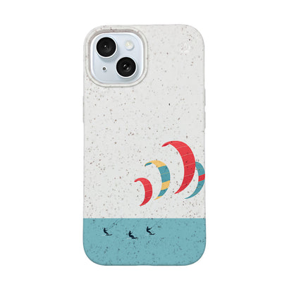 iPhone 15 Hülle - Kite weiß - "Kitesurf" - nachhaltig