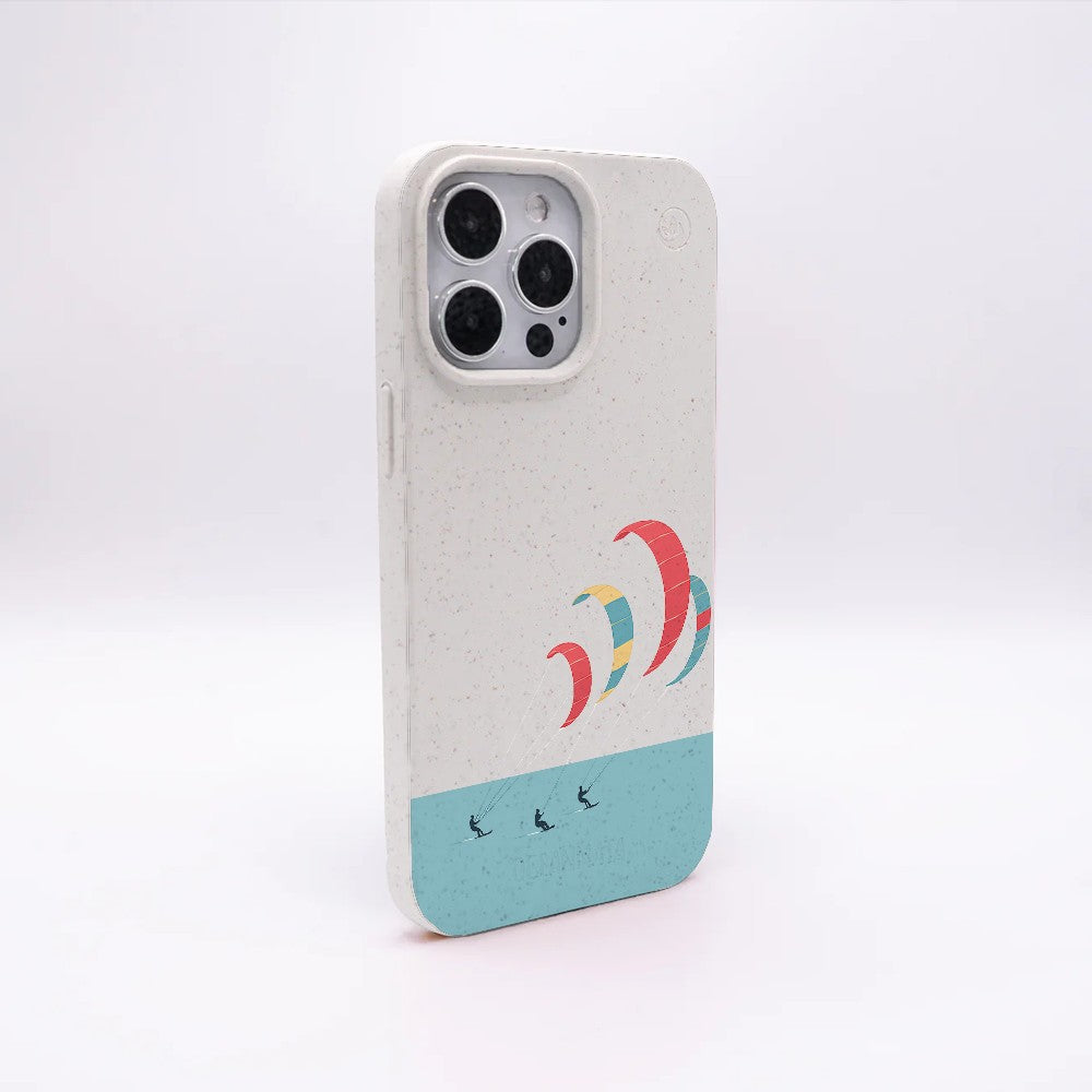 iPhone 15 pro Hülle - Kite weiß - "Kitesurf" - nachhaltig