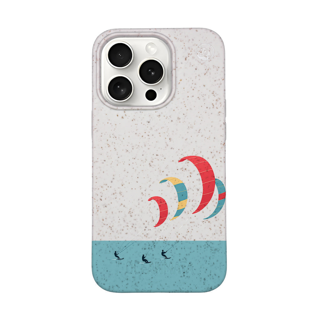 iPhone 15 pro max Hülle - Kite weiß - "Kitesurf" - nachhaltig
