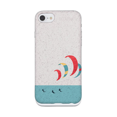 iPhone SE/7/8 Hülle - Kite weiß - "Kitesurf" - nachhaltig