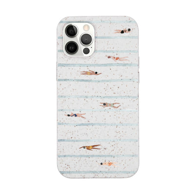 iPhone 12 pro / iPhone 12 Hülle - Schwimmen weiß - "lapflow" - nachhaltig