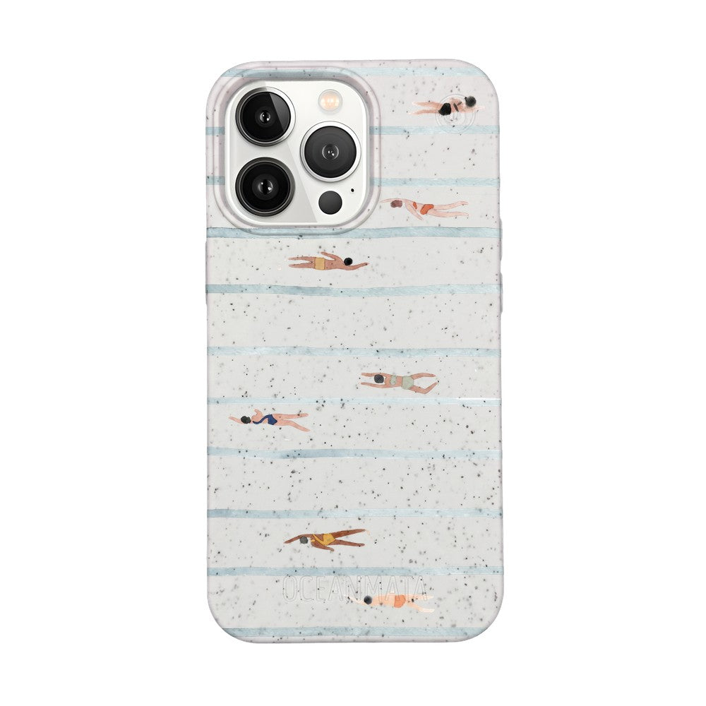 iPhone 13 pro Hülle - Schwimmen weiß - "lapflow" - nachhaltig