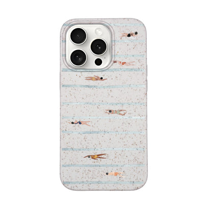 iPhone 15 Pro Case - Swimming White - "lapflow" - sustainable