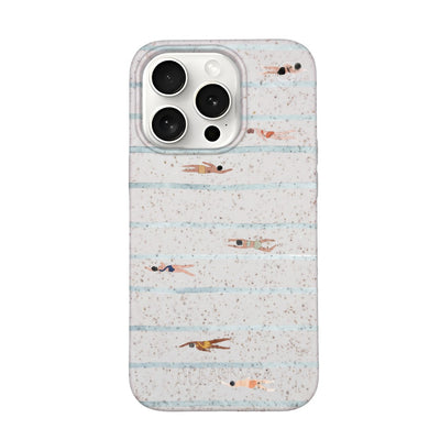 iPhone 15 pro Hülle - Schwimmen weiß - "lapflow" - nachhaltig