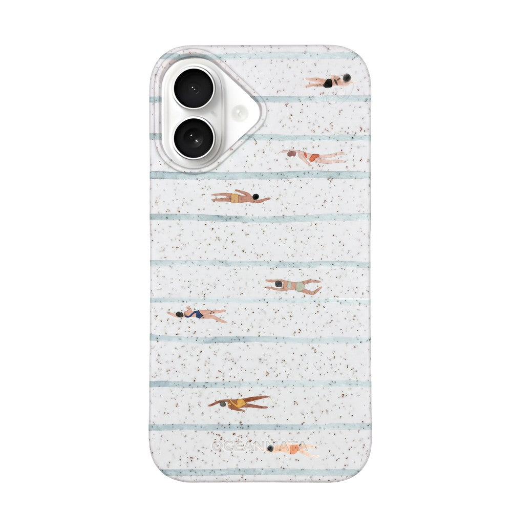 iPhone 16 Hülle - Schwimmen weiß - "lapflow" - nachhaltig