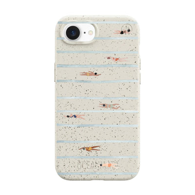 iPhone 16e Case - Swimming White - "lapflow" - sustainable