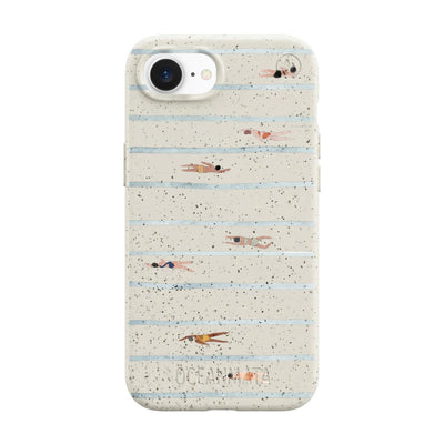 iPhone 16e Hülle - Schwimmen weiß - "lapflow" - nachhaltig