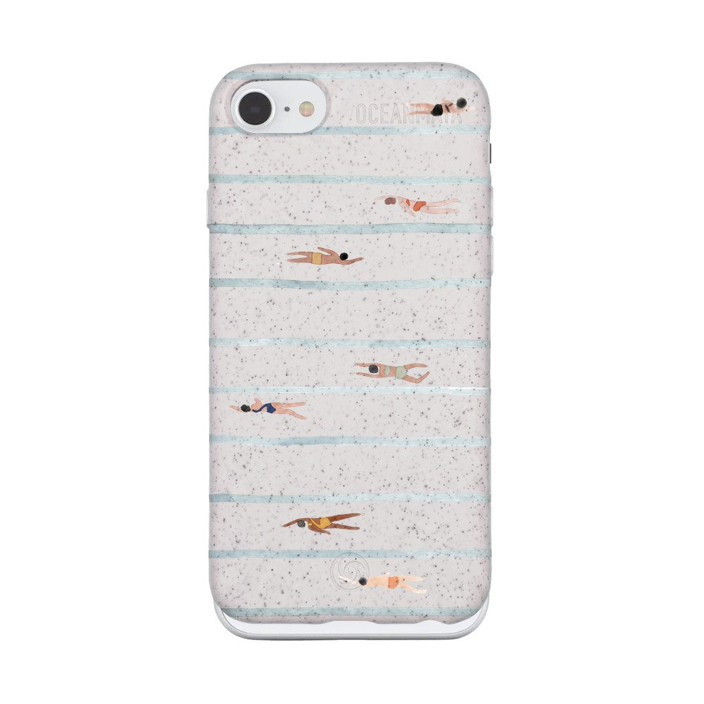 iPhone SE/7/8 Hülle - Schwimmen weiß - "lapflow" - nachhaltig