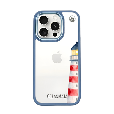 iPhone 15 pro Hülle - Leuchtturm blau - "Lighthouse" - nachhaltig