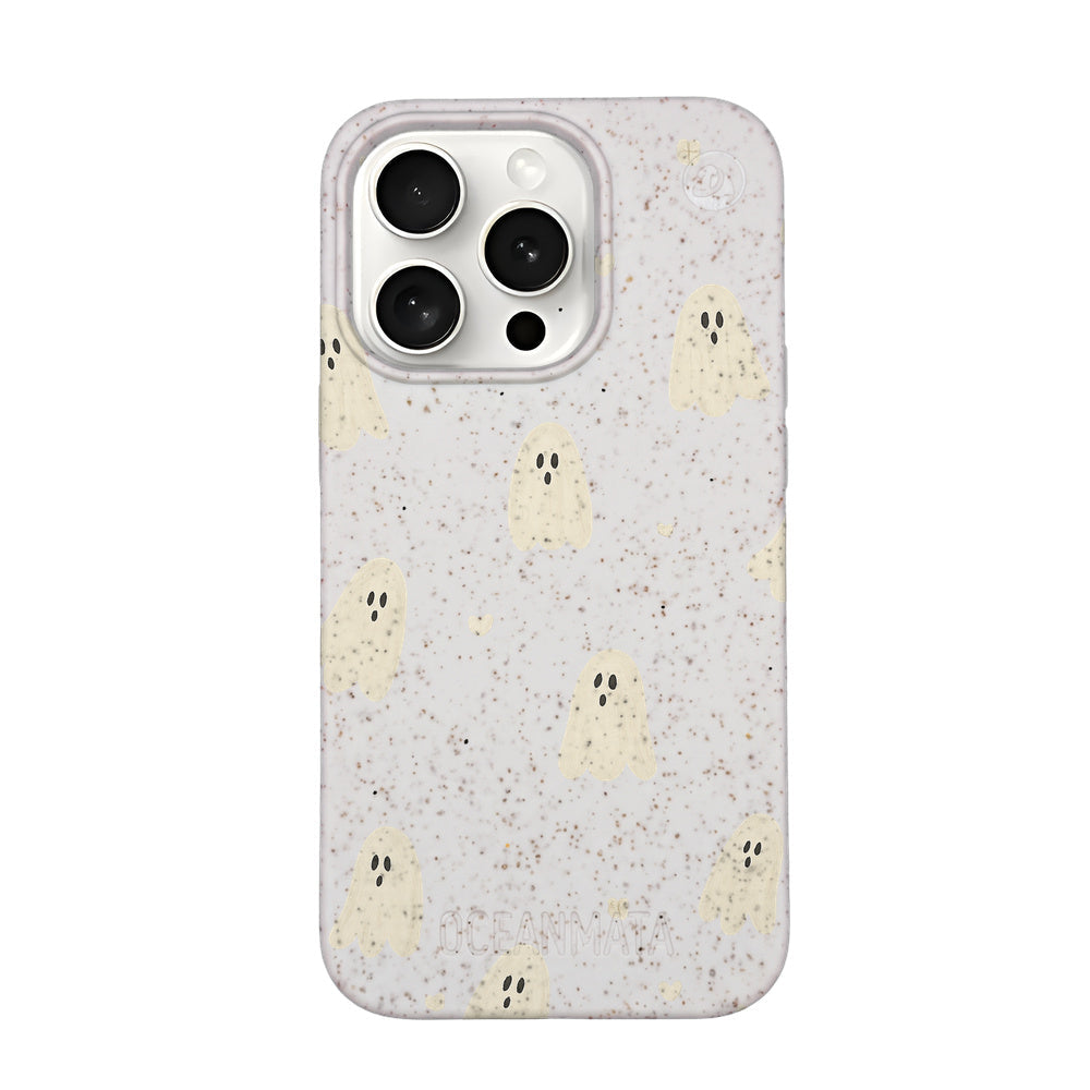 iPhone 15 pro max Hülle - Geist weiß - "LittleGhost" - nachhaltig