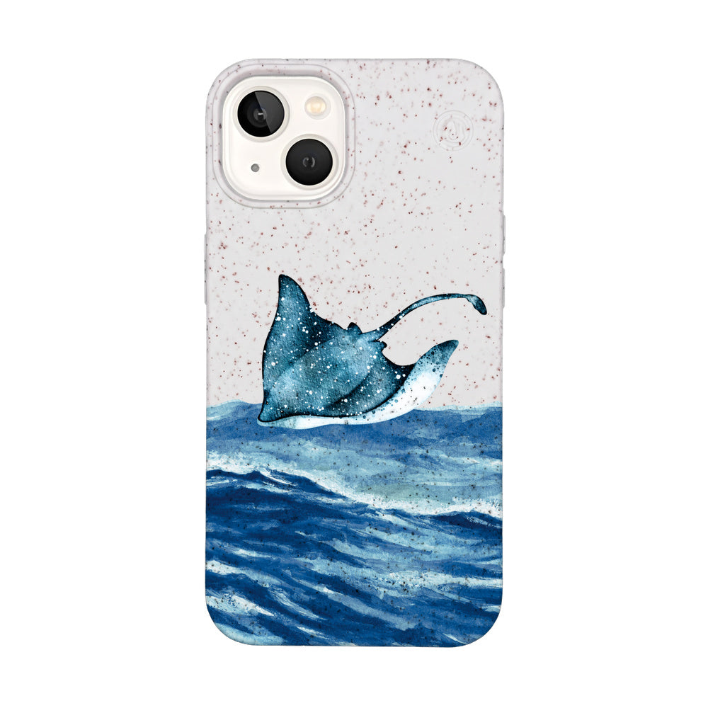 iPhone 13 hoesje - wit Manta - "Manta Wave" - ​​duurzaam