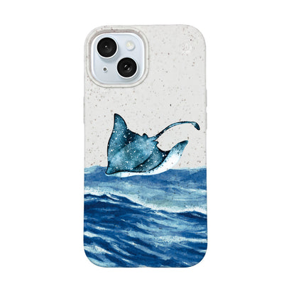 iPhone 15 Hülle - weiß Manta - "Manta Wave" - nachhaltig