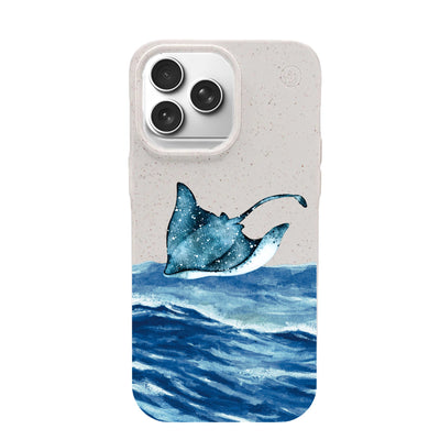 iPhone 18 Pro / 17 Pro Hülle - weiß Manta - "Manta Wave" - nachhaltig