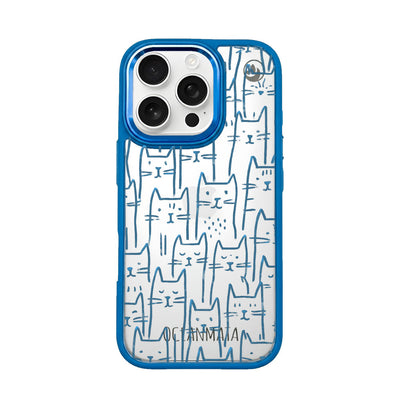 iPhone 16 Pro Max Case - Cats blue - "meow" - sustainable