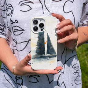 iPhone 16 pro max Hülle - Segeln weiß - "Golden Horizon" - nachhaltig