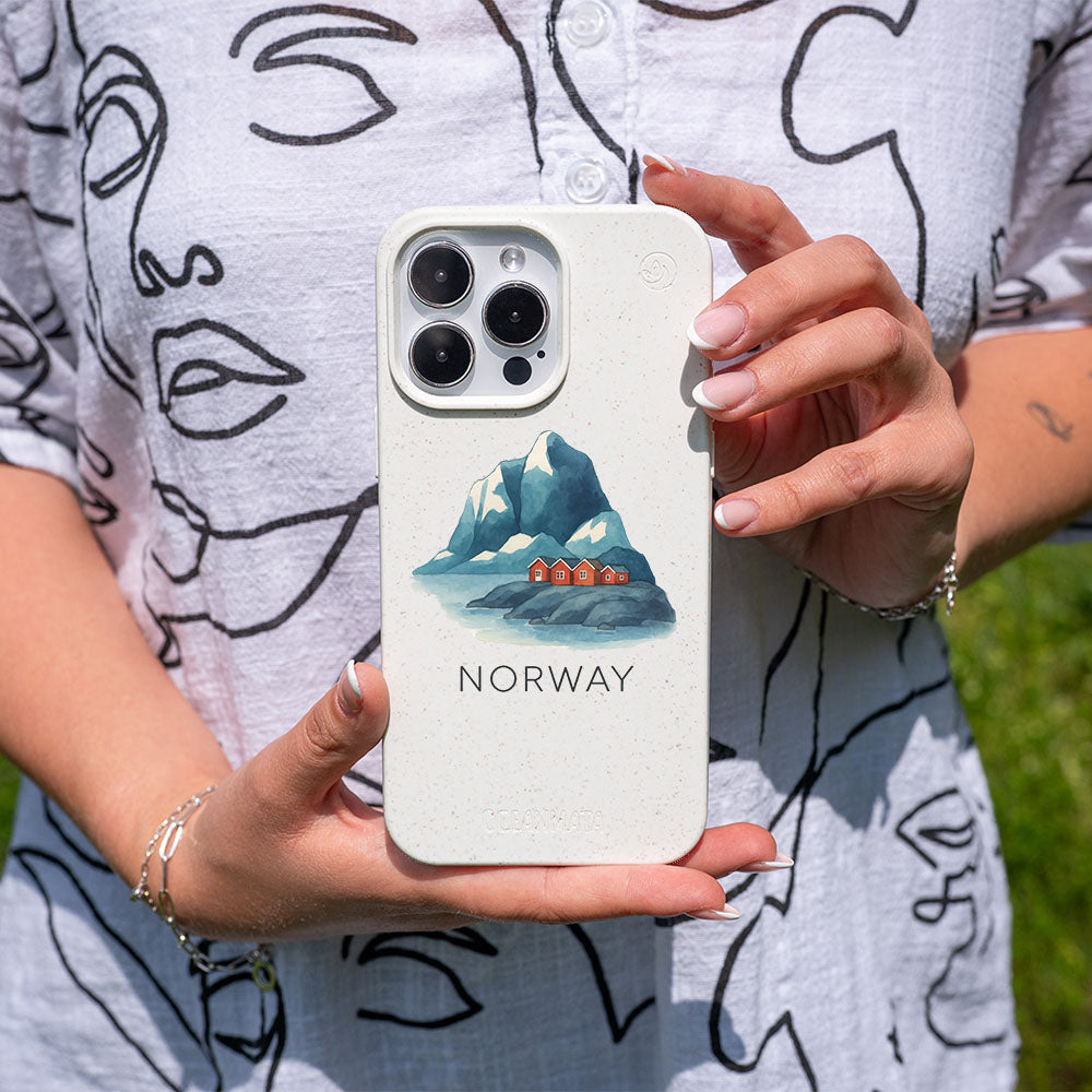 iPhone 13 Hülle - Norwegen weiß - "Norway" - nachhaltig