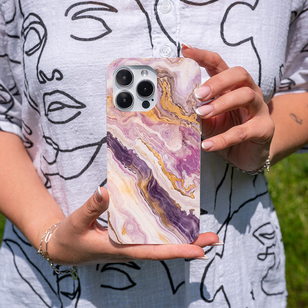 iPhone 13 mini Hülle - Marmor pink - "PinkMarble" - nachhaltig