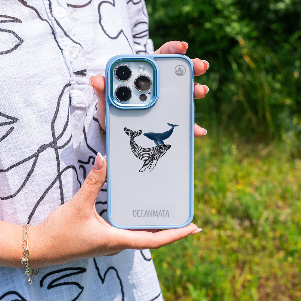 iPhone 16e/17e Hülle - Wal blau - "BlueWhale" - nachhaltig