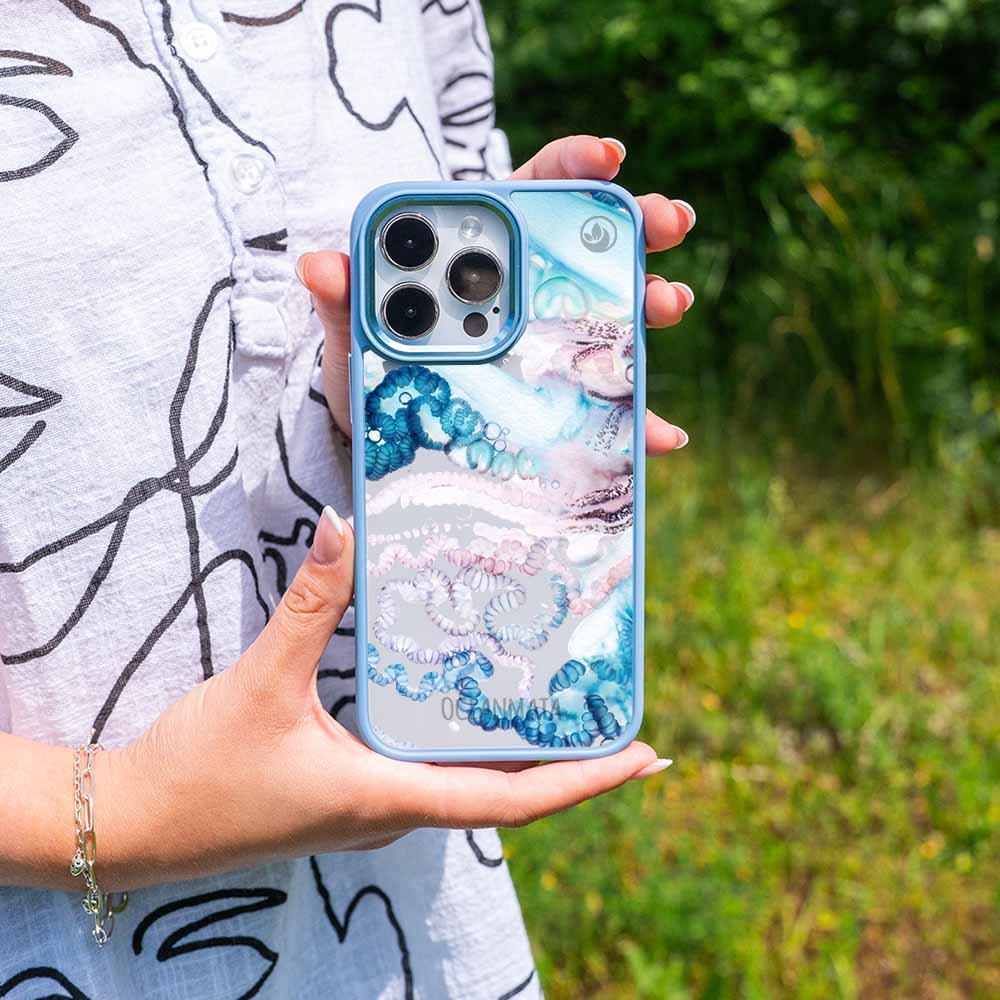iPhone 11 Hülle - Qualle blau - "Men o' War" - nachhaltig