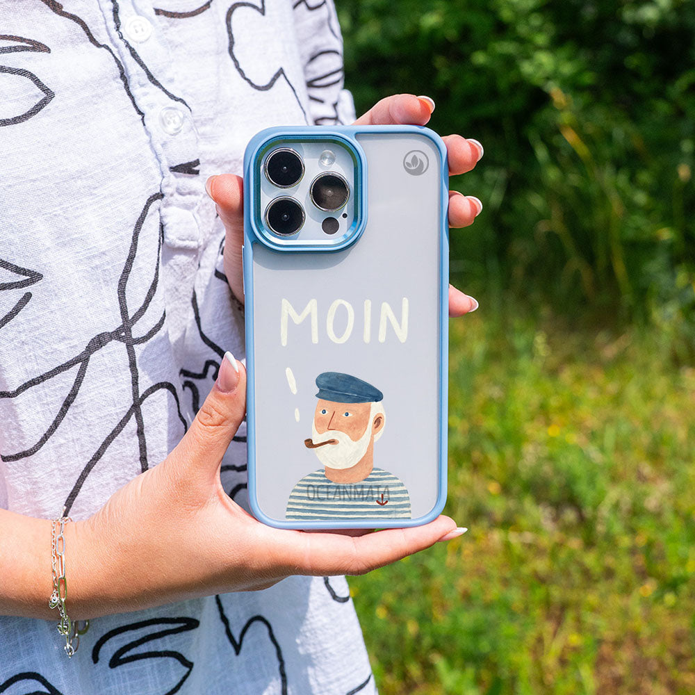 iPhone 13 pro max Hülle - Moin blau - "Ostfriese" - nachhaltig