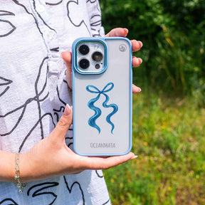 iPhone 14 Hülle - Schleife blau - "tideknot" - nachhaltig