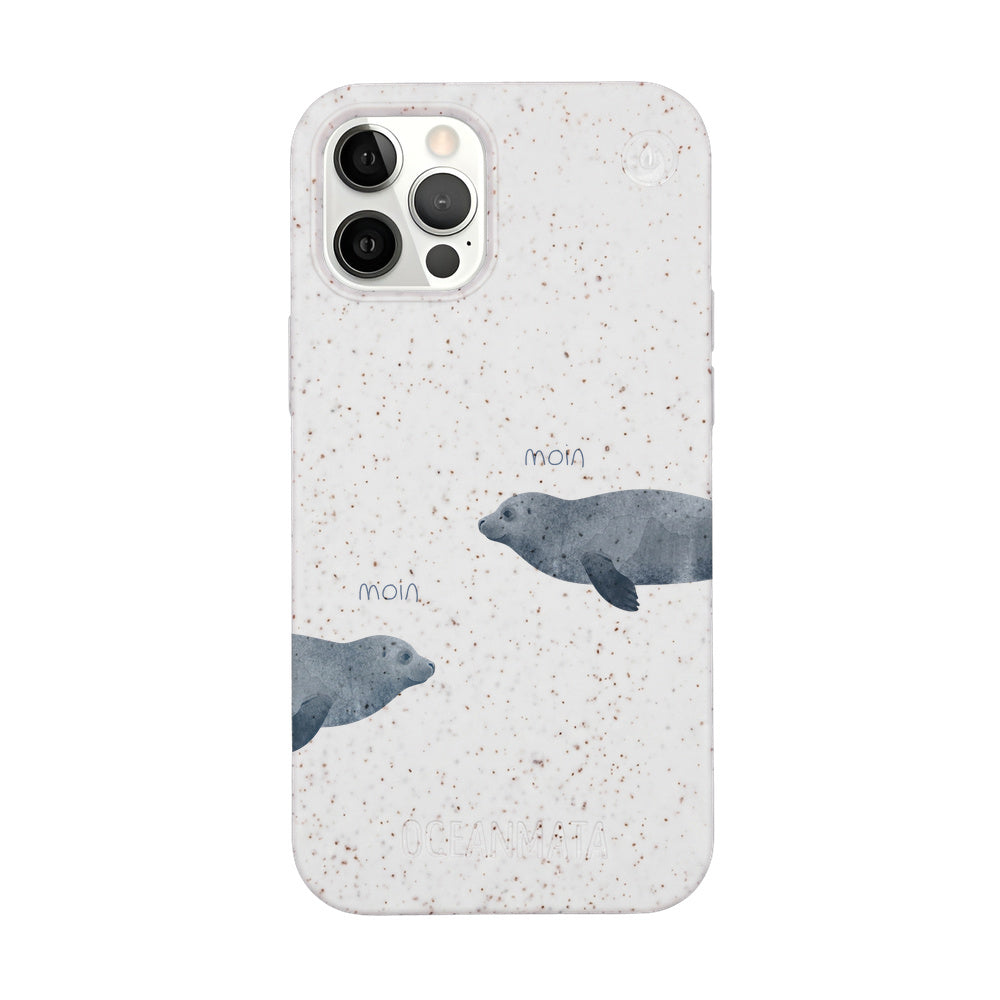iPhone 12 Pro / iPhone 12 Case - Seal White - "mooornin" - sustainable