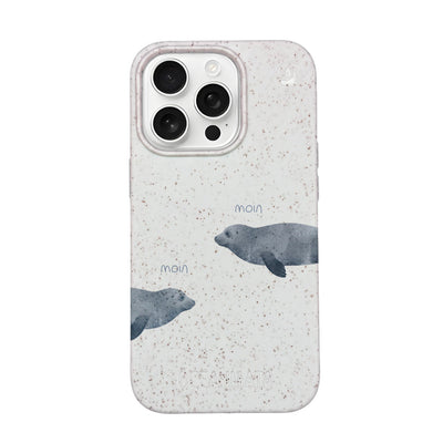iPhone 16 Pro Case - Seal White - "mooornin" - sustainable