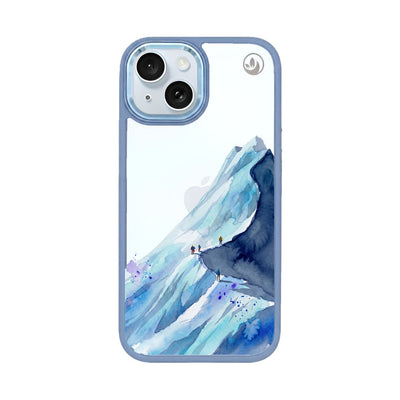 iPhone 15 Hülle - Wanderung blau - "mountainblue" - nachhaltig