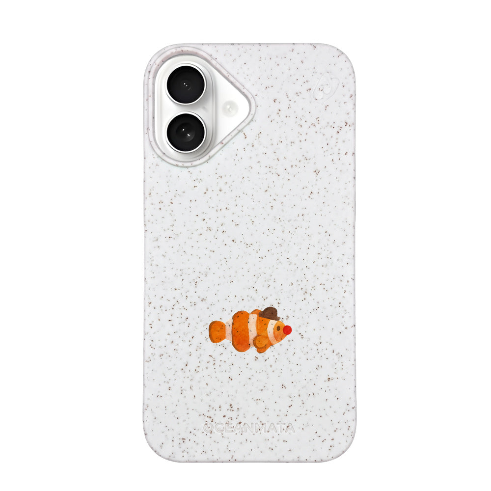 iPhone 16 Hülle - Clownfisch weiß - "Mr.Clown-Fish" - nachhaltig