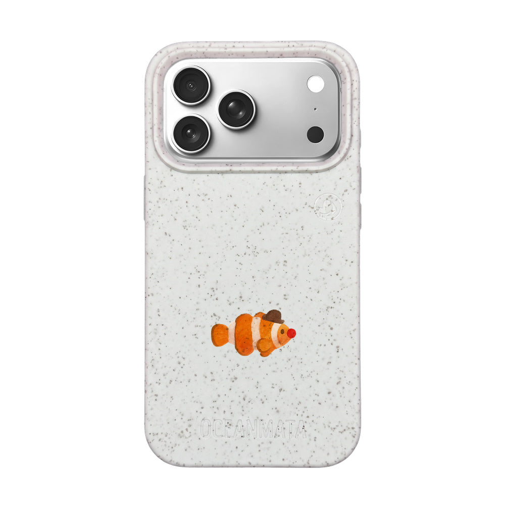 iPhone 18 Pro / 17 Pro Hülle - Clownfisch weiß - "Mr.Clown-Fish" - nachhaltig