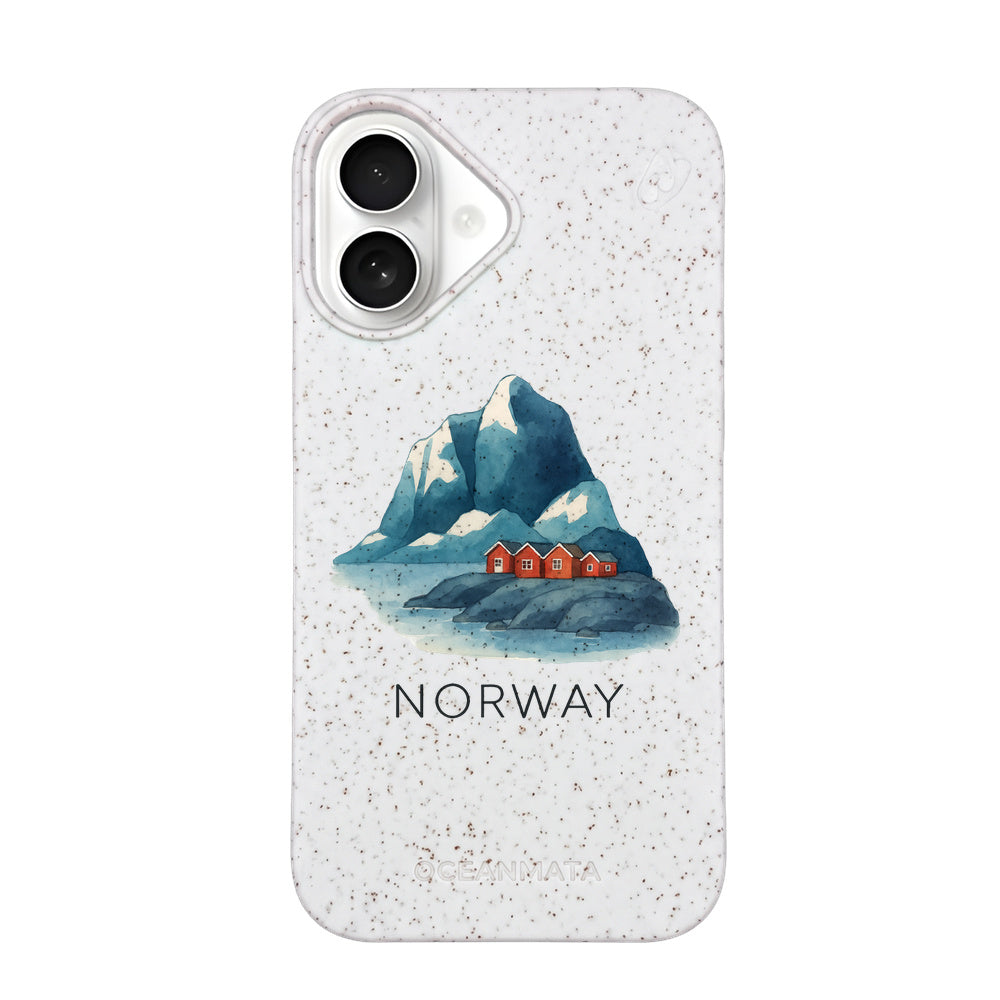 iPhone 16 Hülle - Norwegen weiß - "Norway" - nachhaltig