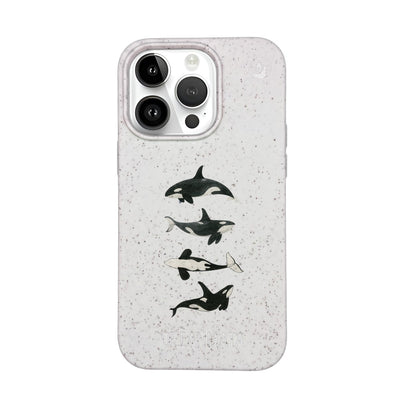 iPhone 14 Pro Max Case - Orca White - "OrcaFamily" - Sustainable