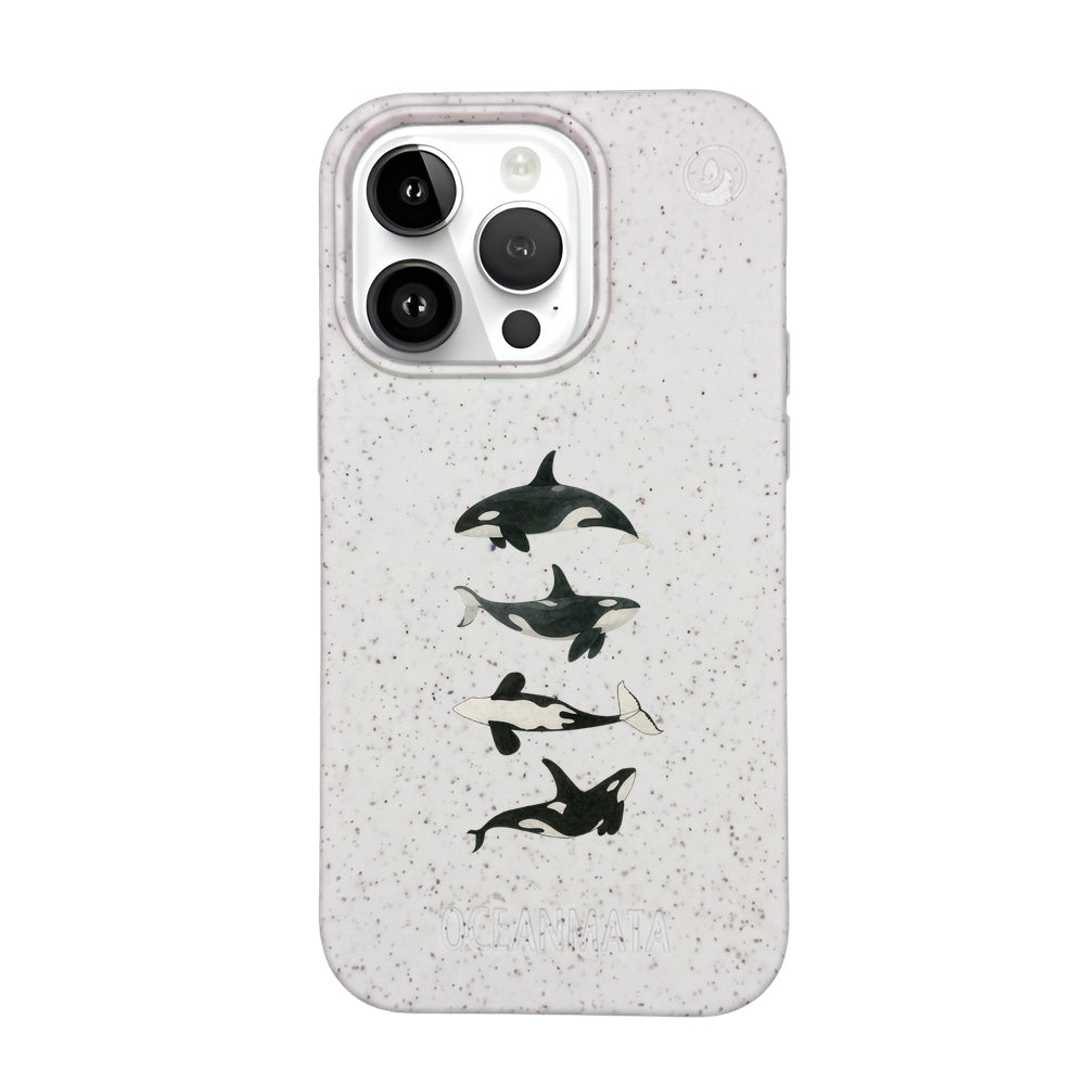 iPhone 14 pro max Hülle - Orca weiß - "OrcaFamily" - nachhaltig