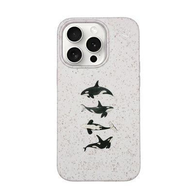 iPhone 15 Pro Case - Orca White - "OrcaFamily" - sustainable