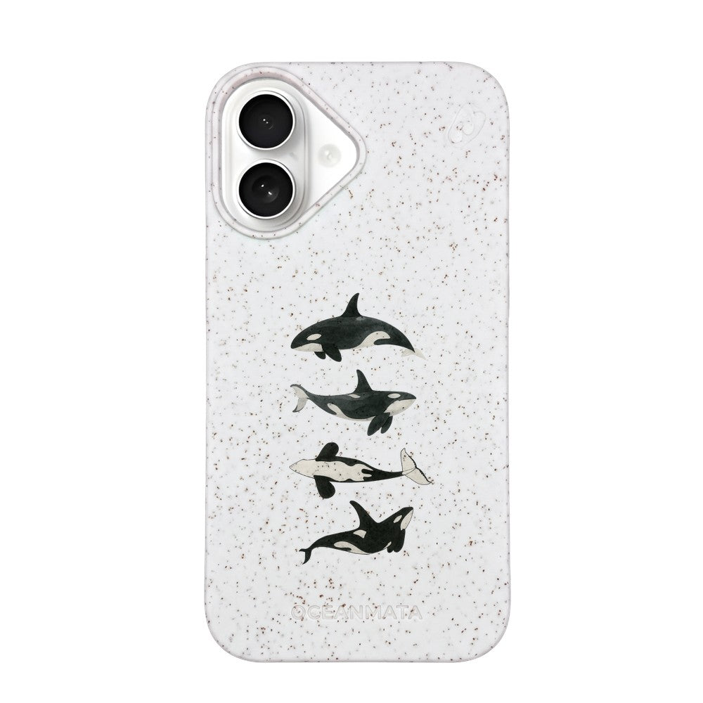 iPhone 16 Hülle - Orca weiß - "OrcaFamily" - nachhaltig