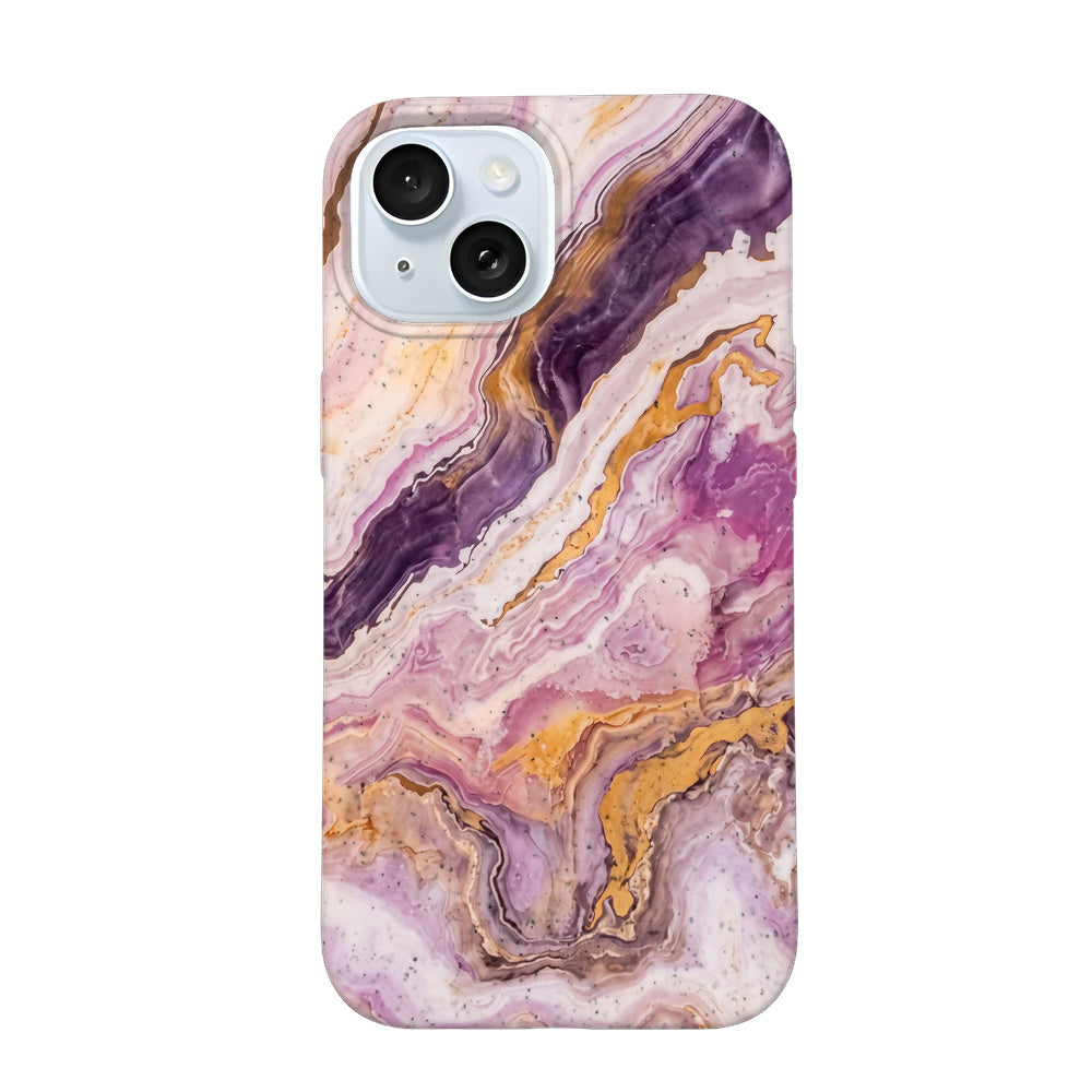 iPhone 15 Hülle - Marmor pink - "PinkMarble" - nachhaltig