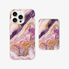 Powerbank MagSafe PinkMarble mit passender Hülle