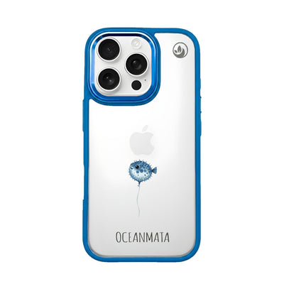 iPhone 16 pro Hülle - kugelfisch blau - "Pufferfish" - nachhaltig