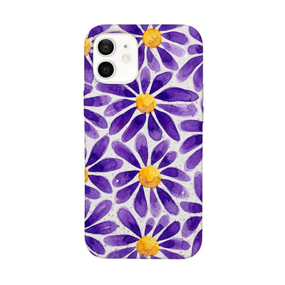 iPhone 12 mini Hülle - Blumen lila - "purplebloom" - nachhaltig