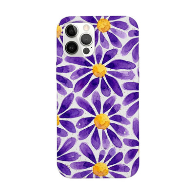 iPhone 12 pro / iPhone 12 Hülle - Blumen lila - "purplebloom" - nachhaltig