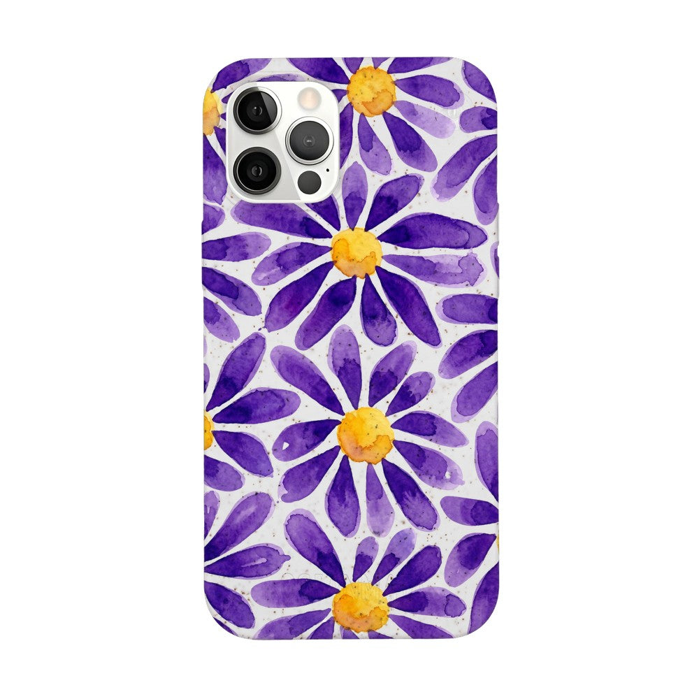 iPhone 12 pro / iPhone 12 Hülle - Blumen lila - "purplebloom" - nachhaltig