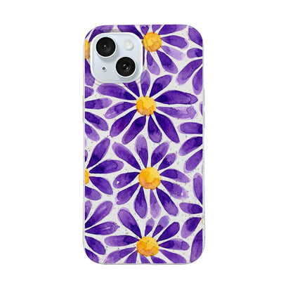 iPhone 15 Hülle - Blumen lila - "purplebloom" - nachhaltig