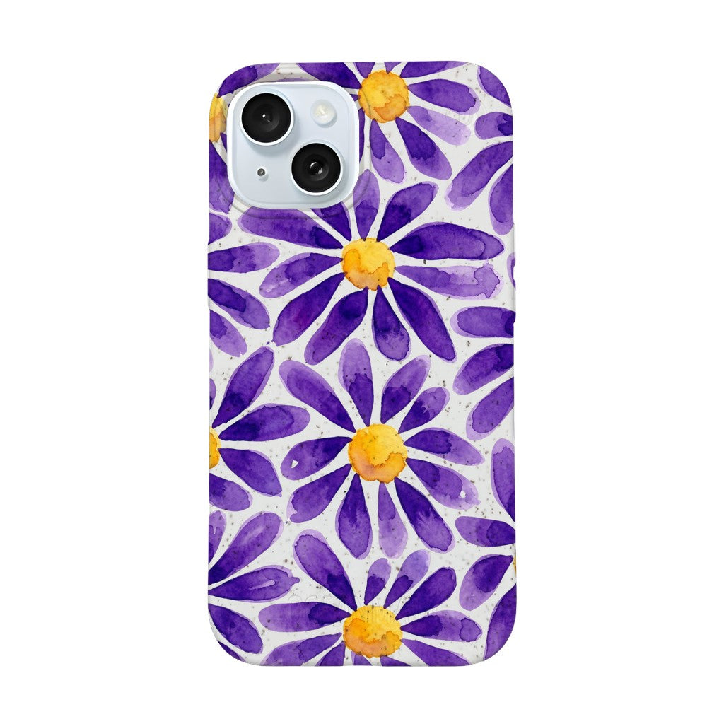 iPhone 15 Hülle - Blumen lila - "purplebloom" - nachhaltig