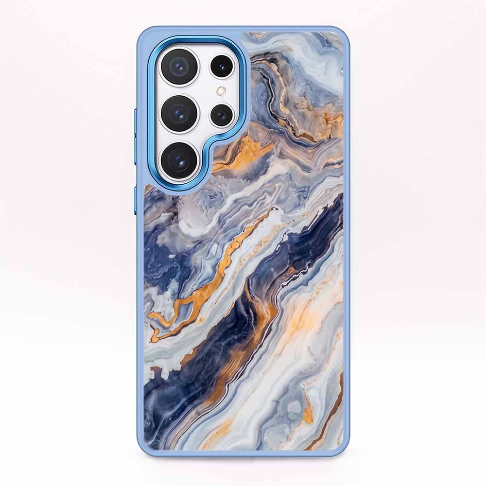Samsung S25 Hülle - marmor blau - "BlueMarble" - nachhaltig