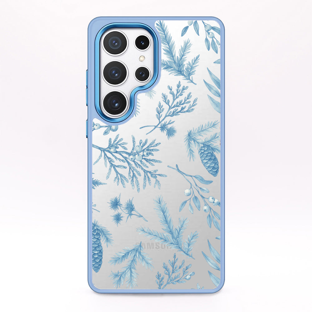 Samsung S24 Hülle - Winterwald blau - "BluePine" - nachhaltig
