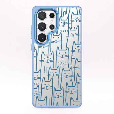 Samsung S24 Ultra Case - Cats blue - "meow" - sustainable