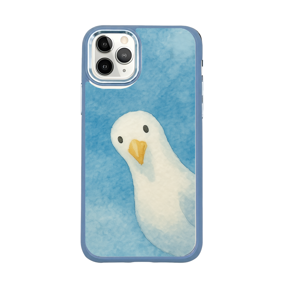 iPhone 11 pro hoesje - Meeuwenblauw - "Meeuw" - duurzaam