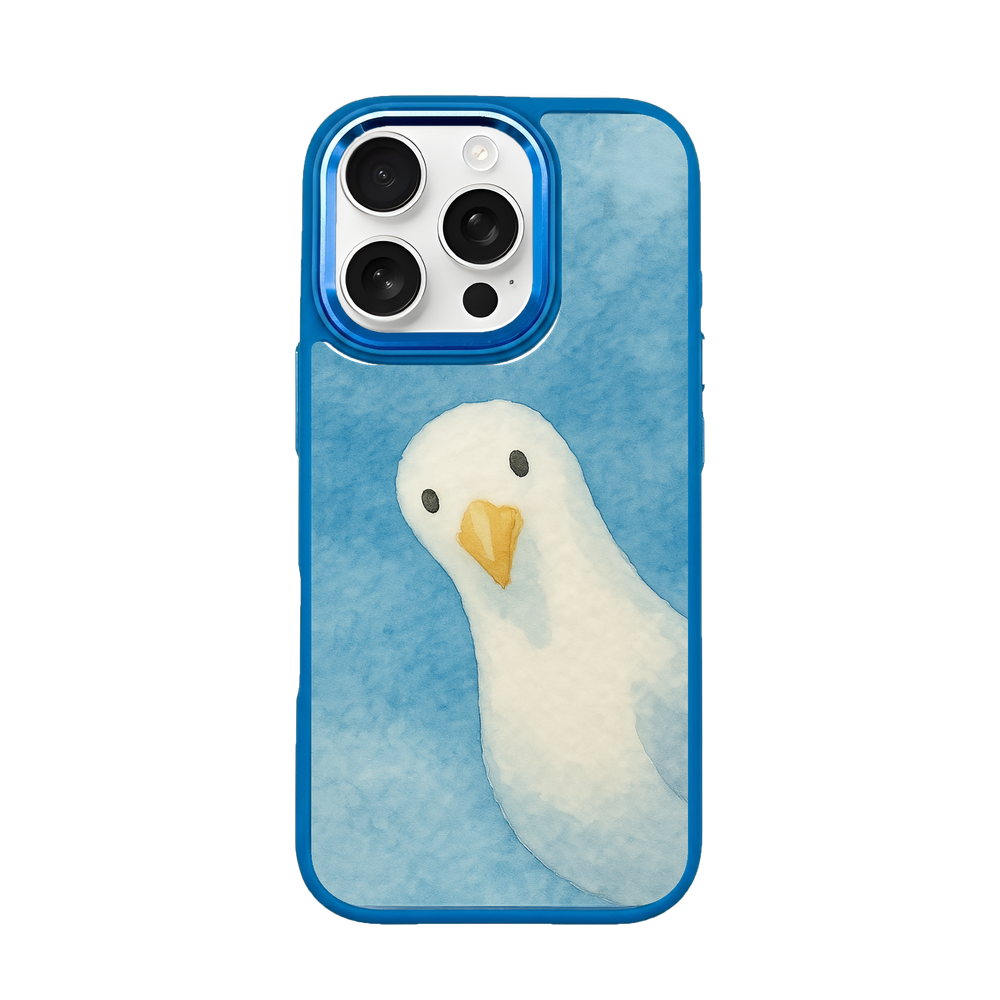 iPhone 16 pro max hoesje - Meeuwenblauw - "Meeuw" - duurzaam